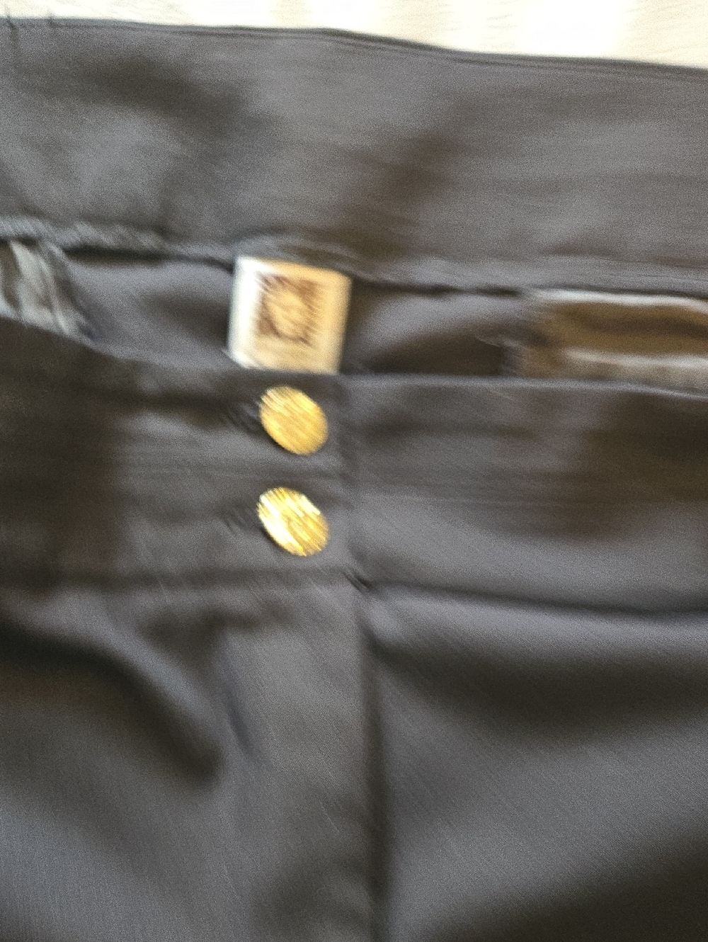 Anne Klein Black Dress Pants with Gold Buttons